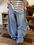 Obe wide denim pants