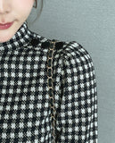 Maino Check Half-Neck Span T-shirt