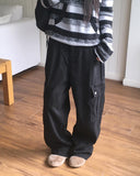 [Brushed Lining] Duco Vintage Cargo Wide Denim Pants