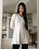 Shining Wool Ribbon Strap Punching Knit One Piece
