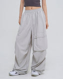 Front pocket balloon nylon pants