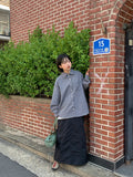[unisex] Tend Check Over Long Sleeve Shirt