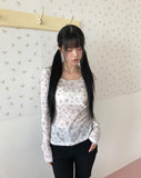 Kitten Flower Long Sleeve T-shirt