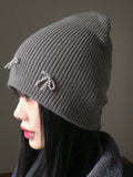 Monet Beads Ribbon Ballet Core Ribbed Beanie Hat