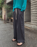 Seilen Stripe Banding Wide Slacks