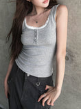 Mue Button Ribbed Sleeveless