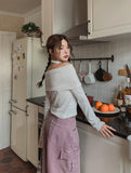 Rolly Tie Off Shoulder Long Sleeve Tee