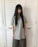 Harom Color Matching Roll-up Short Sleeve T-shirt