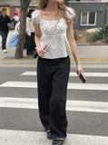 Ayu Dot Button Pintuck Blouse