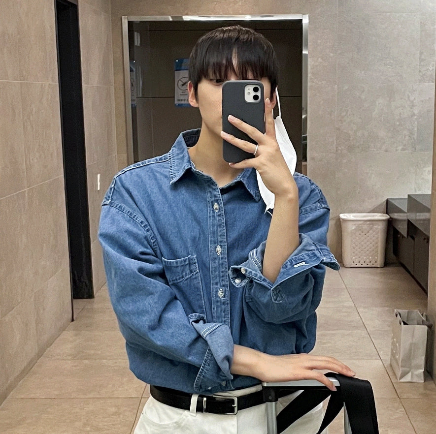 【COSYHARU】Striped cropped coverall inhzoy Mens One Piece Work Jumpsuit Long Sleeve Zip-Up