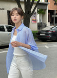Lentive See-Through Striped Shirt