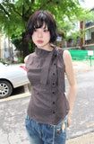 STRAP CHECK SLEEVELESS SHIRT