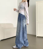 Incision Point Mega Balloon Fit Banding Denim Pants