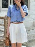 Mirnin Crop Denim Shirt