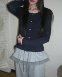 Nib chiffon lace knit cardigan