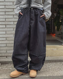 Raon Dart Non-Fade Balloon Denim Pants