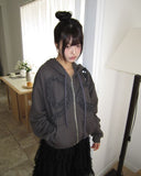 Binon Ribbon Frill Hood Zip-Up
