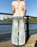 Tero Double Back Pocket Embossed Denim Pants