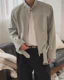 Baden Suede Belted Biker Jacket