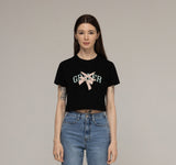 Ribbon Ballerina Logo Cropped Short Sleeve Tee