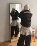 Kinjo Vintage Rose Flower Ribbed Knit Beanie