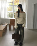 Popat Suede Leather Combi Shoulder Bag