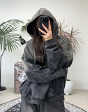 Hollen denim washed over hoodie