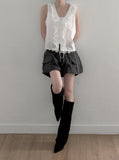 Punched Lace Ruffle Blouse