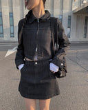Rank Black Denim Mini Skirt