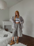 Candy Soft Loose-Fit Cotton Checkered Shirt