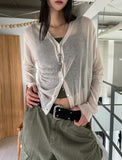 [U-BASIC] Sijeu See-Through Summer Knit Cardigan