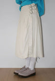 CORDUROY BUCKLE WRAP SKIRT