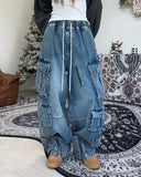 Kens zipper cargo denim pants