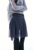 Sheer overlay wrap skirt