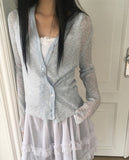 Fidget Two-Button Ribbed Cardigan