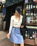 U-NECK CROP KNIT