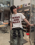 Make lettering print short sleeve t-shirt