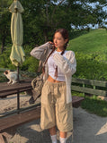 Cotton Snap String Bermuda Pants