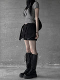 Belted Cotton Wrap Skirt