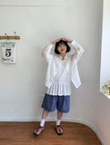 Lisons Summer Color See-through Long Sleeve Shirt