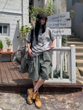 Fold Pocket Pigment Cargo Bermuda Pants