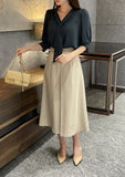 Roadme Slit A-Line Long Skirt