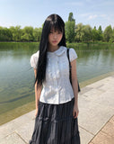 Rohu Frill Short Sleeve Blouse