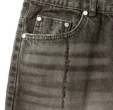 Gray Tin Damage Denim Pants