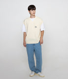 Cloud Smile Embroidery Knit Vest