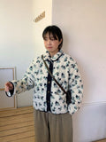 Yokone Fleece Flower Collar Jacket