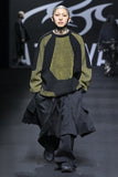 Paneled Mixed Knit Sweater