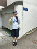 Vile Musical Note Printing Boxy Short Sleeve Tee