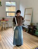 Seku Washing Denim Long Skirt