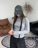 Marron Print Tension Long Sleeve Tee
